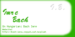 imre bach business card